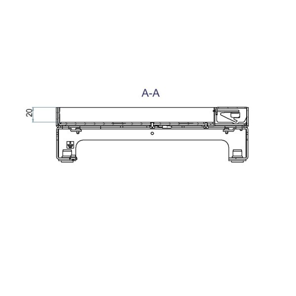 Produktbild UBD 264 201  -  Unterflur-Bodendose UBD 260 inkl. Deckel mit Kante, geschlossen, 20mm Vertiefung und 1 Schnurauslass